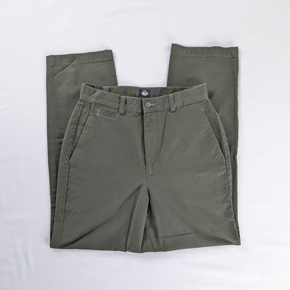 VTG Olive Green High Waist Straight Leg Khaki Trousers Corpcore - Picture 2 of 9